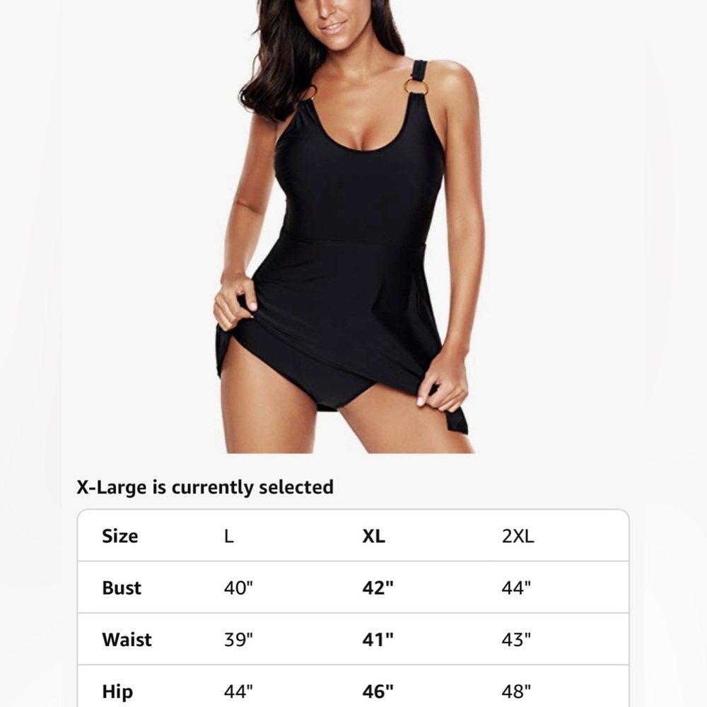 Women's One Piece Swimdress Skirted Swimsuit Long Torso Tummy Control G16 - Picture 4 of 8